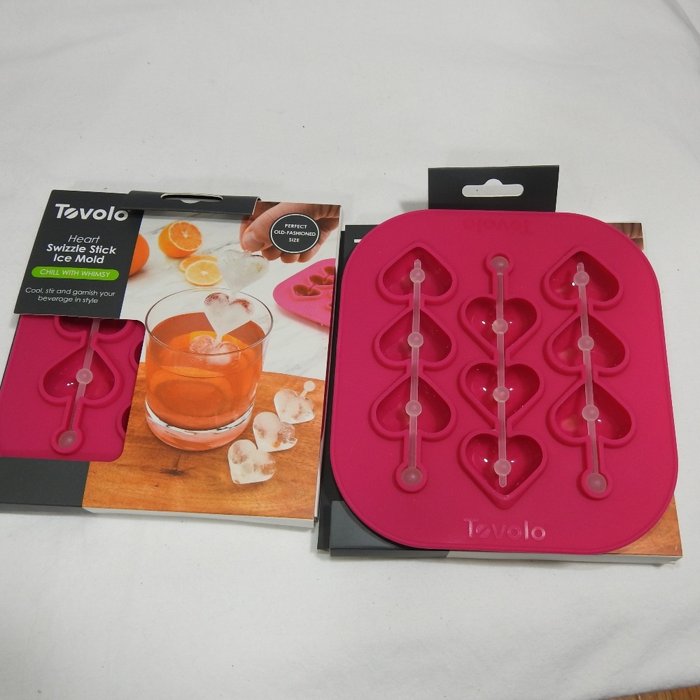 New Tovolo Heart Swizzle Stick Ice Mold - Picture 5 of 5